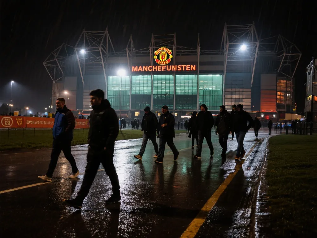 曼联主场夜晚，资金危机下球迷离场